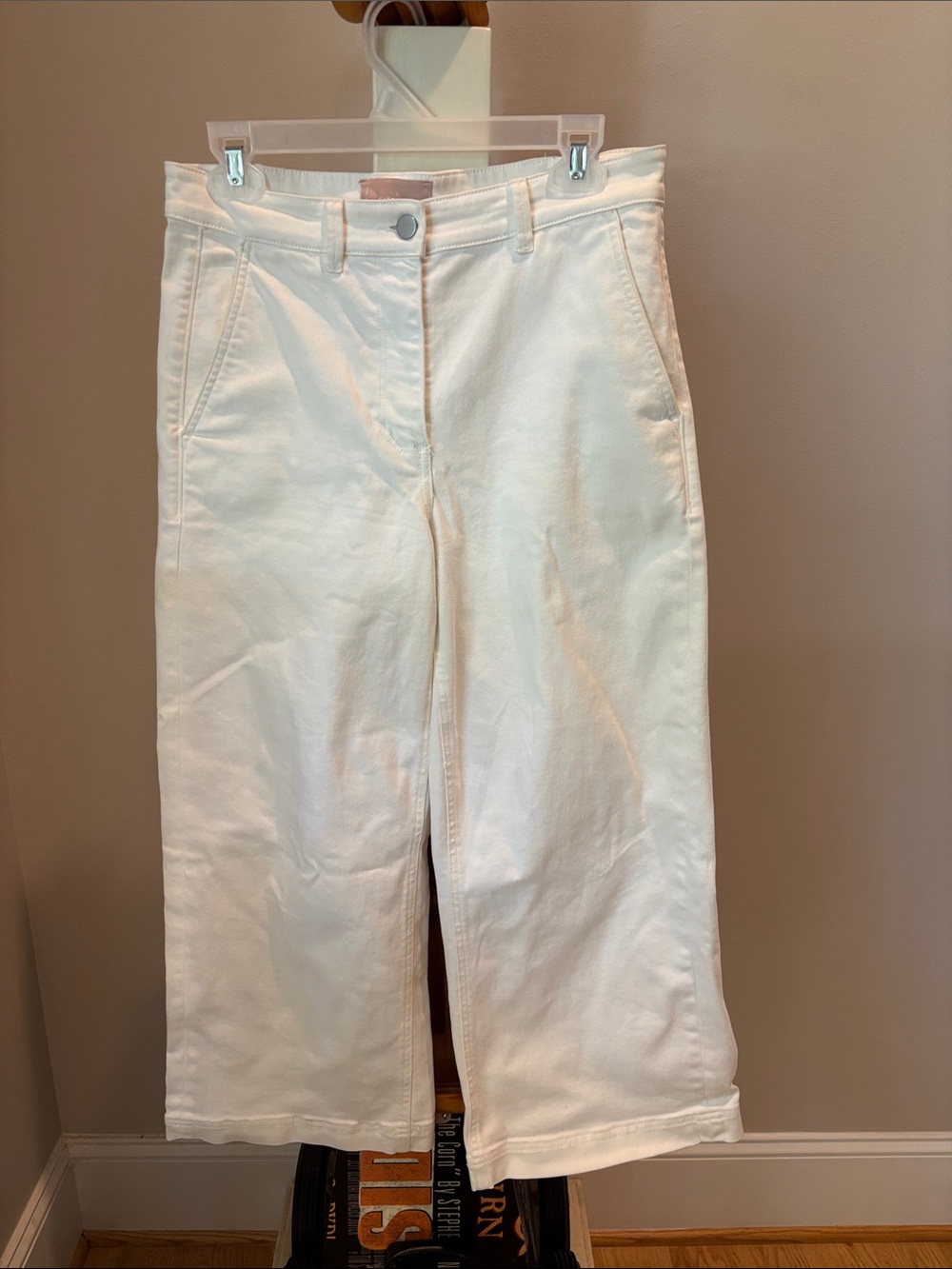 Everlane Cream Cropped Wide-Leg Jeans